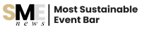 The SME news logo next to the text Most Sustainable Event Bar representing our award winning sustainable event bar hire services