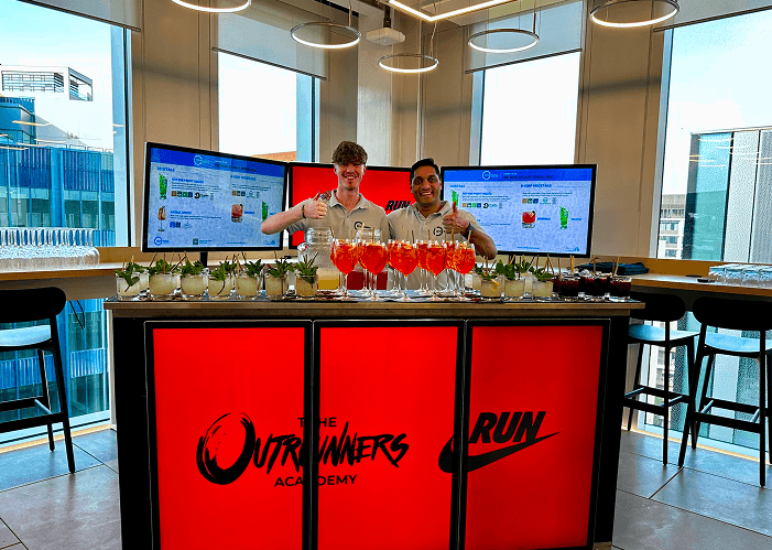 BetterWorld's branded event bar at The Outrunners Run Academy activation